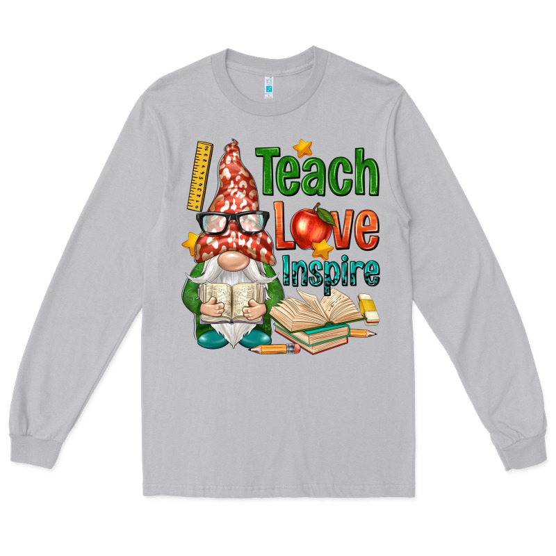 Gnome Teach Love Inspire Long Sleeve Tee by NancyCooperArtShop | Teevron
