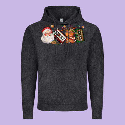 Coffee Cup Santa Cassette Cookie Vintage Hoodie Designed By Fadigitalartstudio