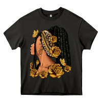 Asphalt Gold roses afro woman Heavy Core Tee - RanaPortraitStore