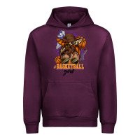 Mauve Wine Messy bun Basketball girl Urban Hoodie - HowdyJamesFarm