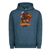 Pigment Midnight Navy Messy bun Basketball girl Urban Hoodie - HowdyJamesFarm