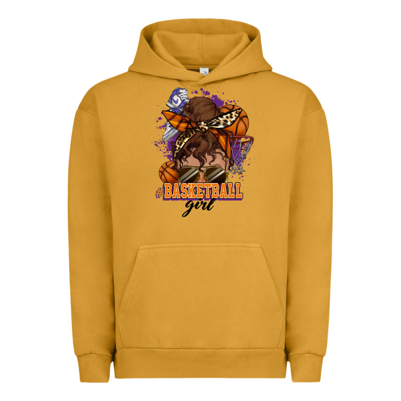 Messy Bun Basketball Girl Urban Hoodie by HowdyJamesFarm | Teevron