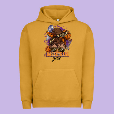 Messy Bun Basketball Girl Urban Hoodie Designed By Howdyjamesfarm