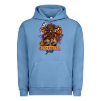 Pigment Pebble Blue Messy bun Basketball girl Urban Hoodie - HowdyJamesFarm
