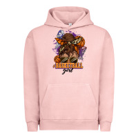 Pigment Salmon Messy bun Basketball girl Urban Hoodie - HowdyJamesFarm