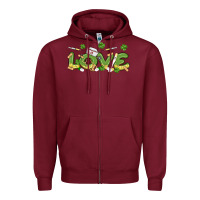 Burgundy st patricks love nurse Zipper Hoodie - MaliasSmallBusiness
