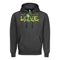 Charcoal Heather st patricks love nurse Zipper Hoodie - MaliasSmallBusiness