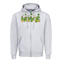Heather Grey st patricks love nurse Zipper Hoodie - MaliasSmallBusiness