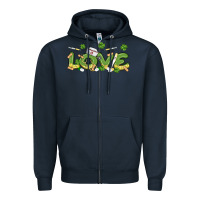 Navy st patricks love nurse Zipper Hoodie - MaliasSmallBusiness