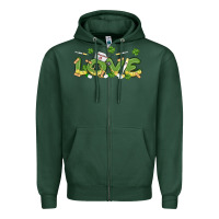Sports Green st patricks love nurse Zipper Hoodie - MaliasSmallBusiness