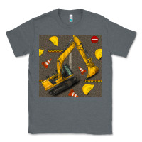 Charcoal Heather excavator seamless pattern Classic Tee - BundleAndBundleShop