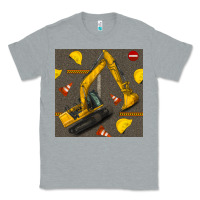 Heather Grey excavator seamless pattern Classic Tee - BundleAndBundleShop