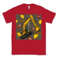 Red excavator seamless pattern Classic Tee - BundleAndBundleShop