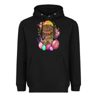 Black Rabbit And Carrot Easter Heavyweight Hoodie - BundleAndBundleShop