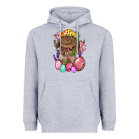 Heather Grey Rabbit And Carrot Easter Heavyweight Hoodie - BundleAndBundleShop