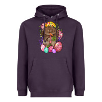 Plum Rabbit And Carrot Easter Heavyweight Hoodie - BundleAndBundleShop