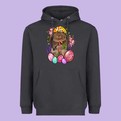 Rabbit And Carrot Easter Heavyweight Hoodie Designed By Bundleandbundleshop