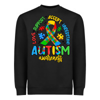 Black love support accept understand autism awareness Heavyweight Sweatshirt - Artiststas