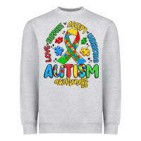 Heather Grey love support accept understand autism awareness Heavyweight Sweatshirt - Artiststas