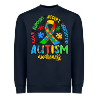 Navy love support accept understand autism awareness Heavyweight Sweatshirt - Artiststas