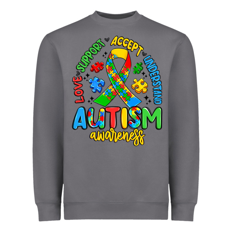 Love Support Accept Understand Autism Awareness Heavyweight Sweatshirt by Artiststas | Teevron