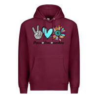 Burgundy Peace Love Sunshine Premium Hoodie - Bettercallsaul