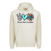 Oatmeal Heather Peace Love Sunshine Premium Hoodie - Bettercallsaul