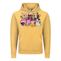 Vintage Mustard easter day farm animals truck Vintage Hoodie - RacoonDesign