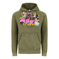 Vintage Olive easter day farm animals truck Vintage Hoodie - RacoonDesign