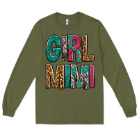 Army Green girl mimi Long Sleeve Tee - NancyCooperArtShop