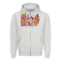 Dove Grey just a nail boss building her empire Zipper Hoodie - MaliasSmallBusiness