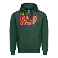 Sports Green just a nail boss building her empire Zipper Hoodie - MaliasSmallBusiness