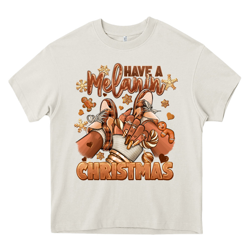 Have A Melanin Christmas Black Girl Sneakers Heavy Core Tee by RanaPortraitStore | Teevron