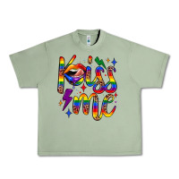 Oil Green kiss me Urban Heavy Tee - JahusDesignShop
