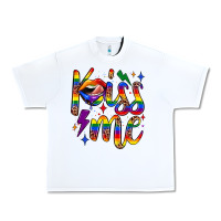 White kiss me Urban Heavy Tee - JahusDesignShop
