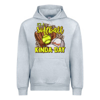 Heather Grey It's a Softball kinda day leopard Urban Hoodie - HowdyJamesFarm