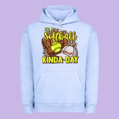 It's A Softball Kinda Day Leopard Urban Hoodie Designed By Howdyjamesfarm