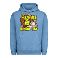 Pigment Pebble Blue It's a Softball kinda day leopard Urban Hoodie - HowdyJamesFarm