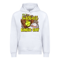 White It's a Softball kinda day leopard Urban Hoodie - HowdyJamesFarm
