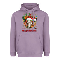 Lavender Merry Christmas With Bull skull Heavyweight Hoodie - BundleAndBundleShop