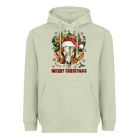 Matcha Merry Christmas With Bull skull Heavyweight Hoodie - BundleAndBundleShop