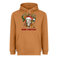 Meerkat Merry Christmas With Bull skull Heavyweight Hoodie - BundleAndBundleShop