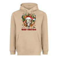 Mushroom Merry Christmas With Bull skull Heavyweight Hoodie - BundleAndBundleShop