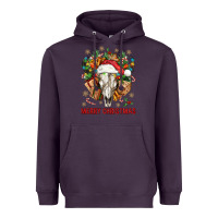 Merry Christmas With Bull Skull Heavyweight Hoodie | Teevron
