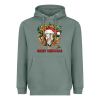 Sage Merry Christmas With Bull skull Heavyweight Hoodie - BundleAndBundleShop