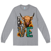 Heather Grey love long haired cow Long Sleeve Tee - Jasminsmagicworld