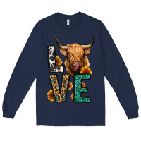 Navy love long haired cow Long Sleeve Tee - Jasminsmagicworld