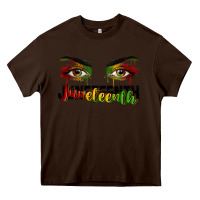 Chocolate Brown Juneteenth eyes Heavy Core Tee - RanaPortraitStore