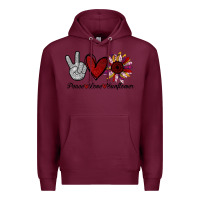 Burgundy peace love sunflower Premium Hoodie - Bettercallsaul