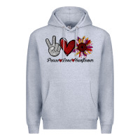 Heather Grey peace love sunflower Premium Hoodie - Bettercallsaul